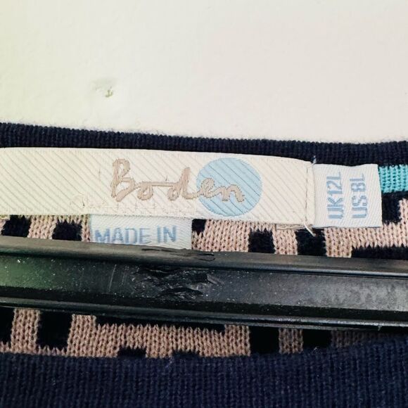 Boden Jacquard Knitted Tunic 3/4 Sleeves Dress Size 8L - Picture 3 of 4